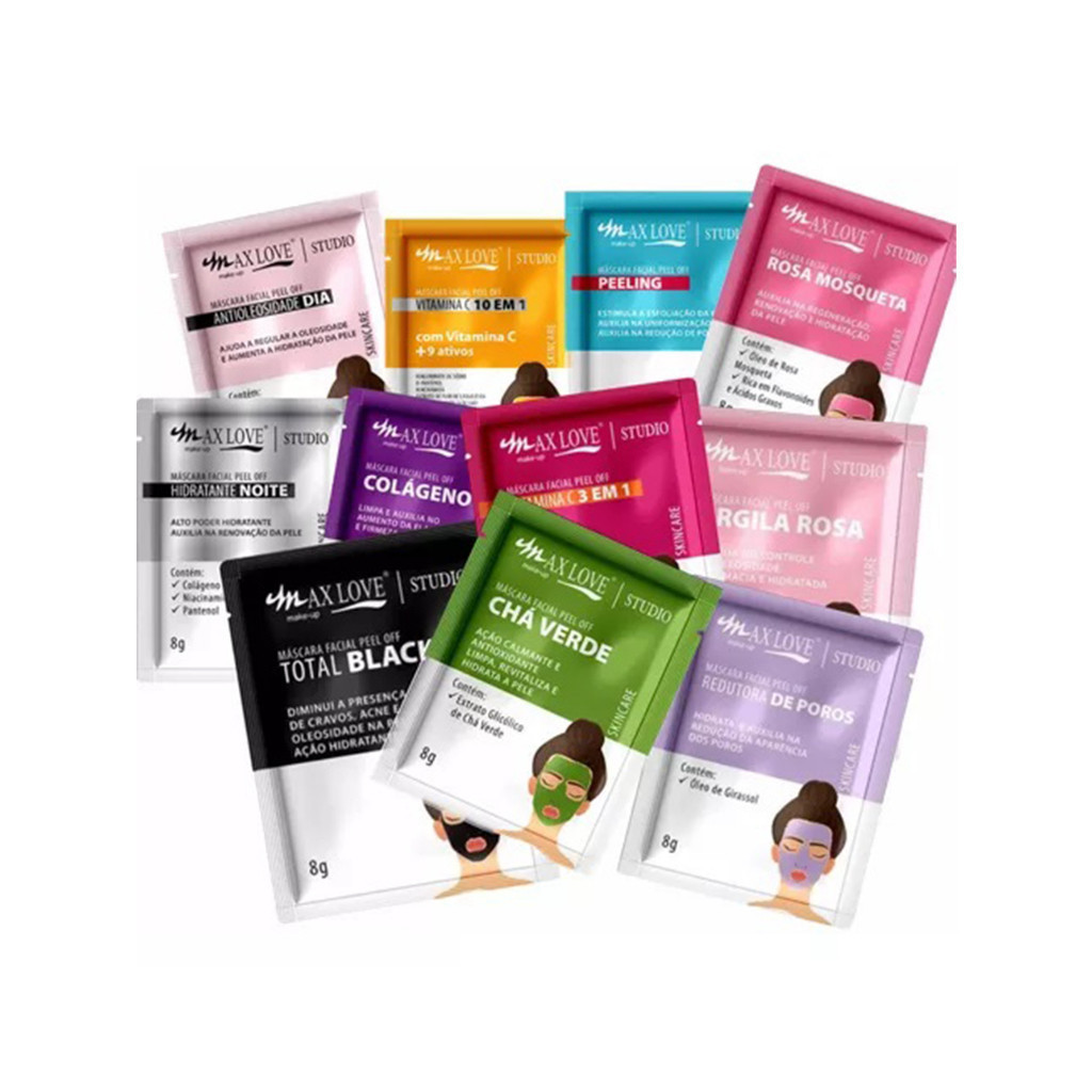 Kit C/5/10/15/20/30 Ascara faciai para pele Max Lo