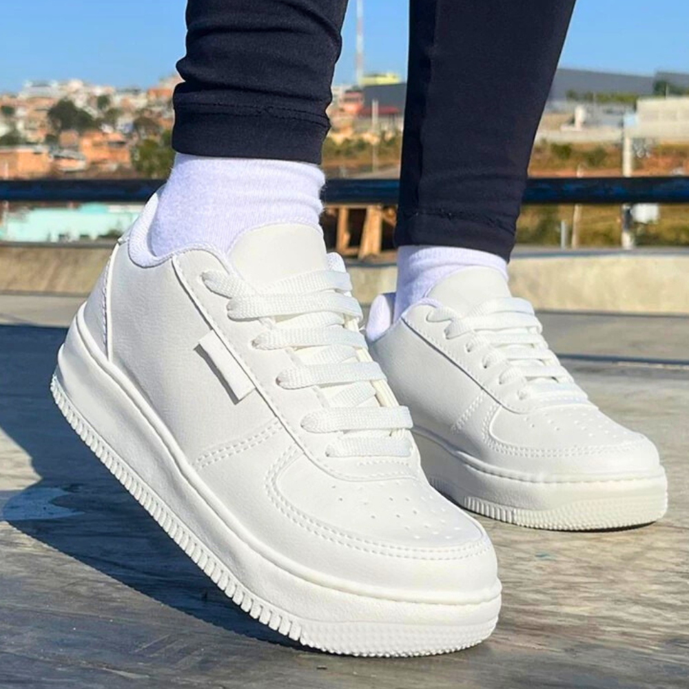 Tênis Casual Branco Feminino Masculino Conforto P