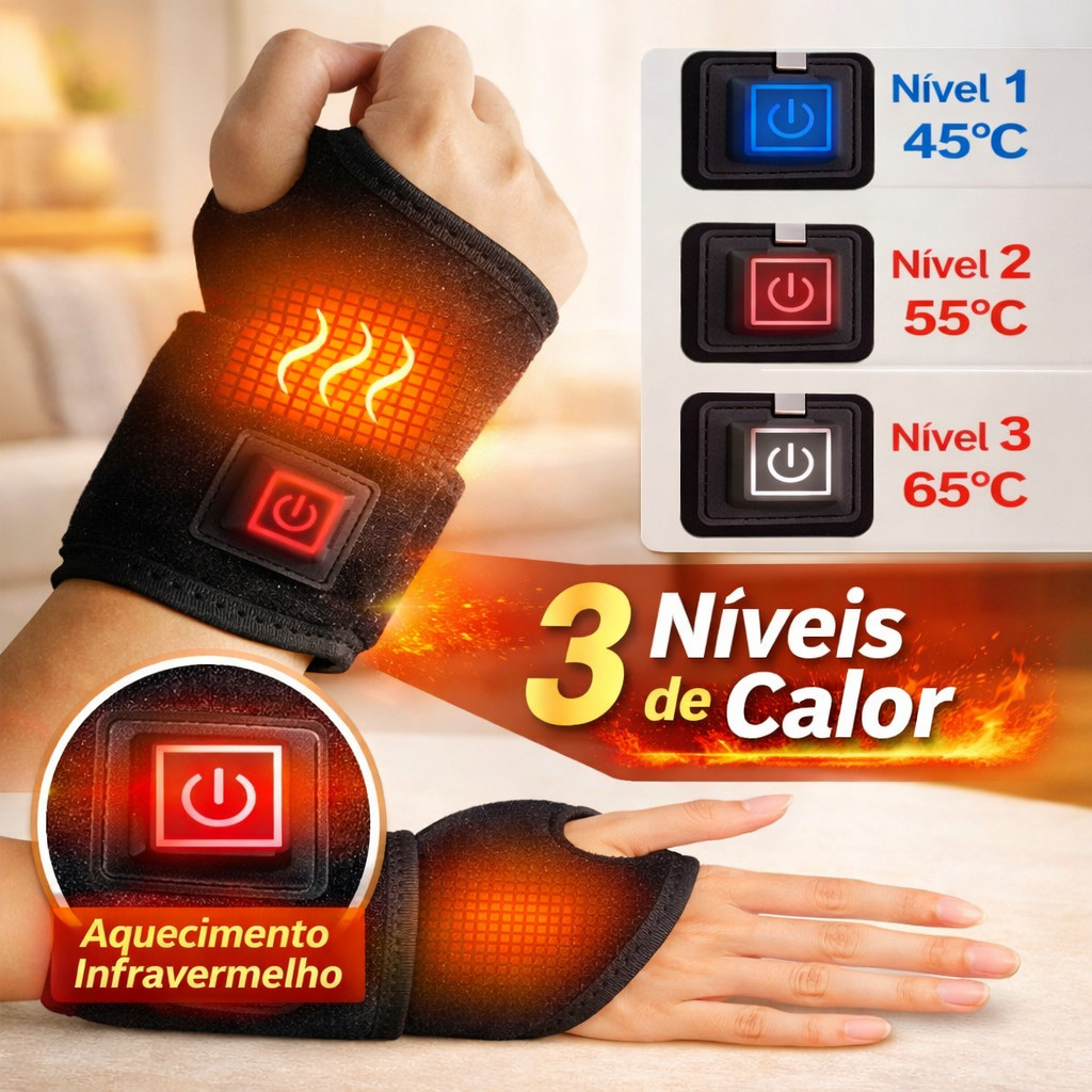 Munhequeira Térmica Ajustável 3 Níveis de Calor