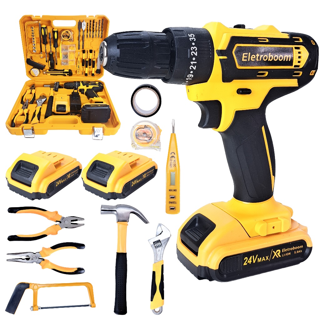 Kit Maleta Ferramentas 118 Peças Parafusadeira Fu