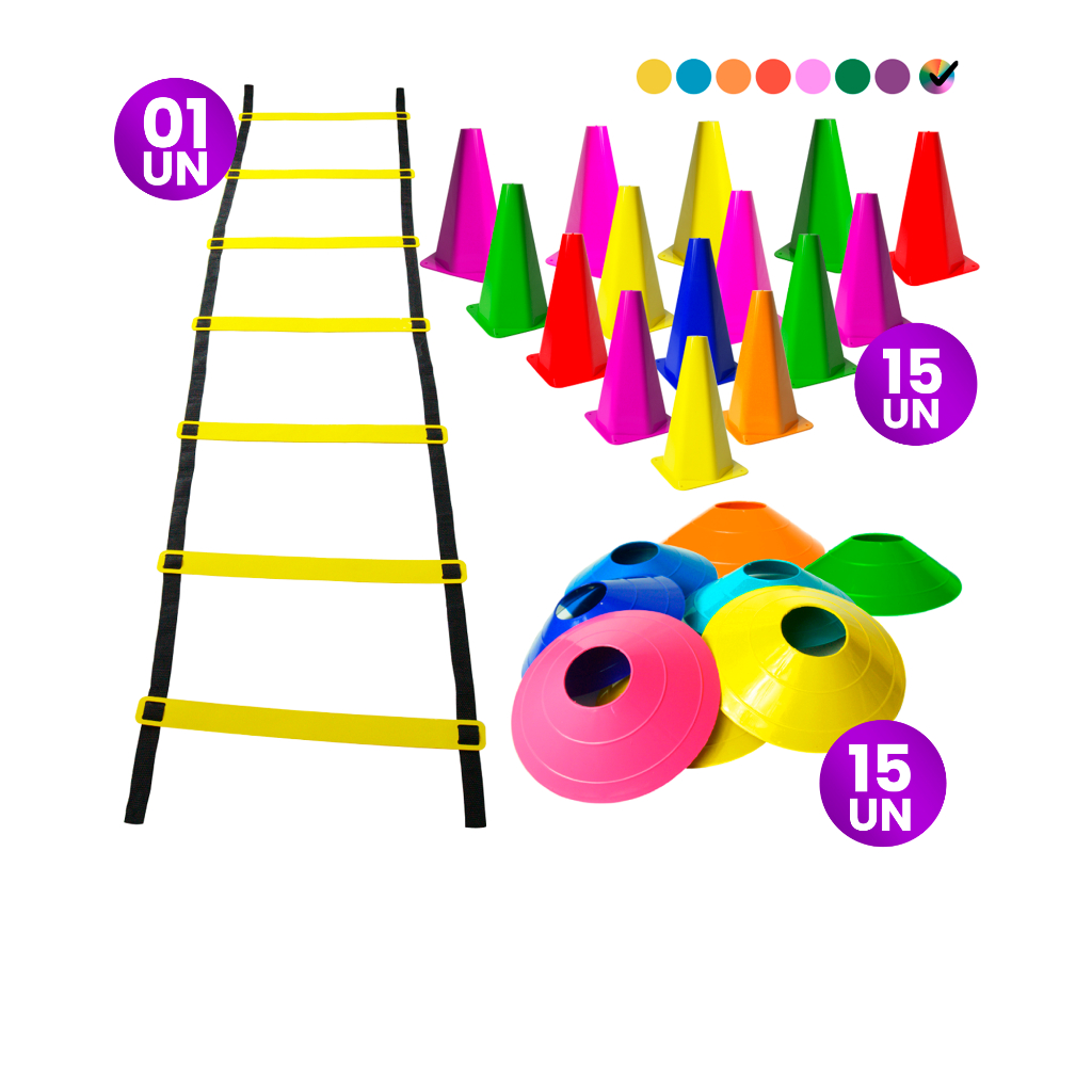 Kit 31 Itens Funcionais Agilidade Com 01 Escadas d