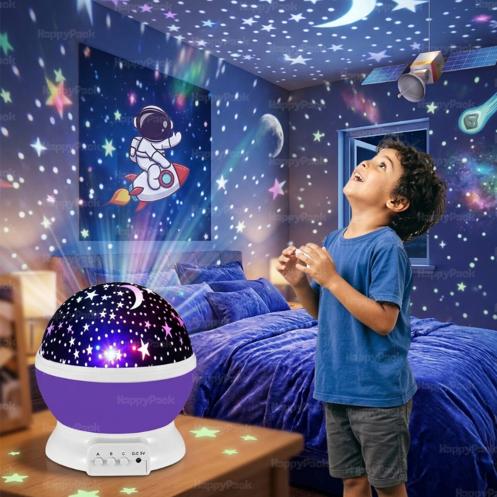 Luminária Projetor Abajur Infantil Estrelado lua 