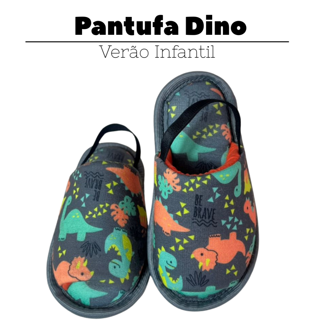 Pantufa Infantil Dino Verão Unissex Confortavel e