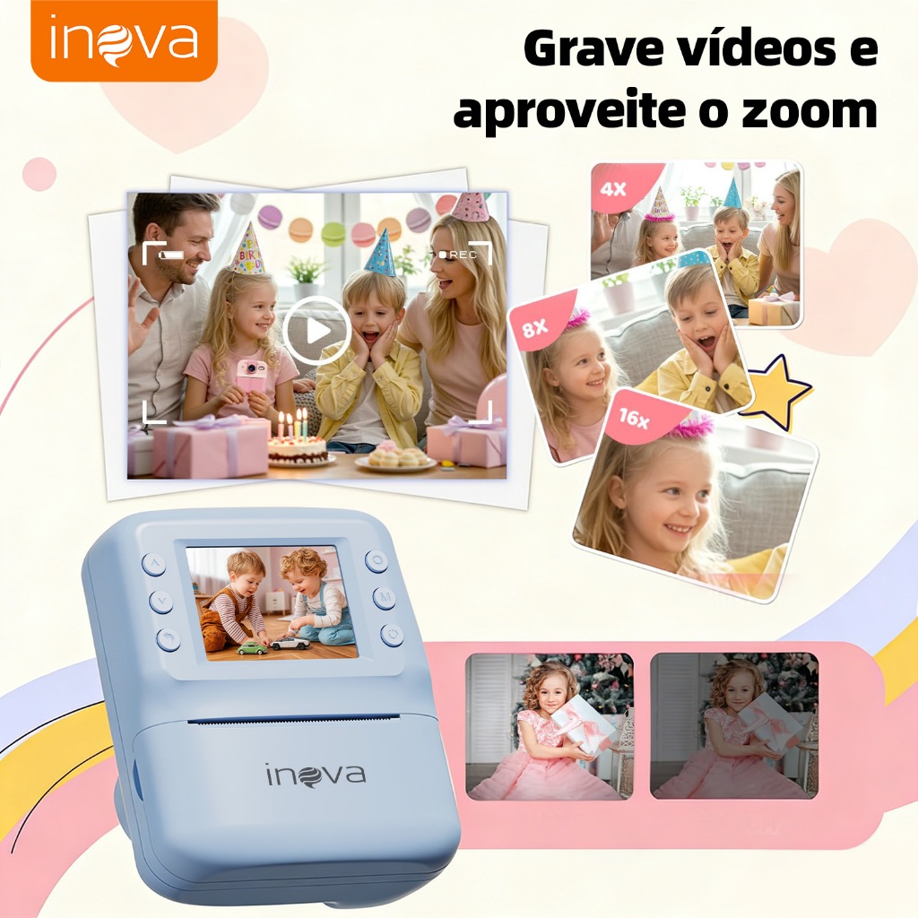 INOVA Câmera Infantil Inova Digital com Jogos Tel