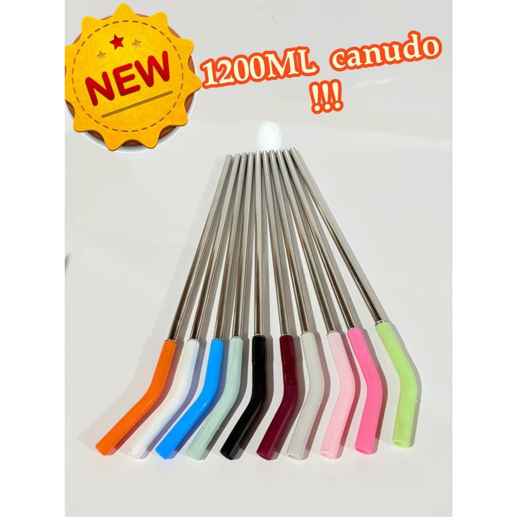 Canudo reutilizável em aço inoxidável com ponta