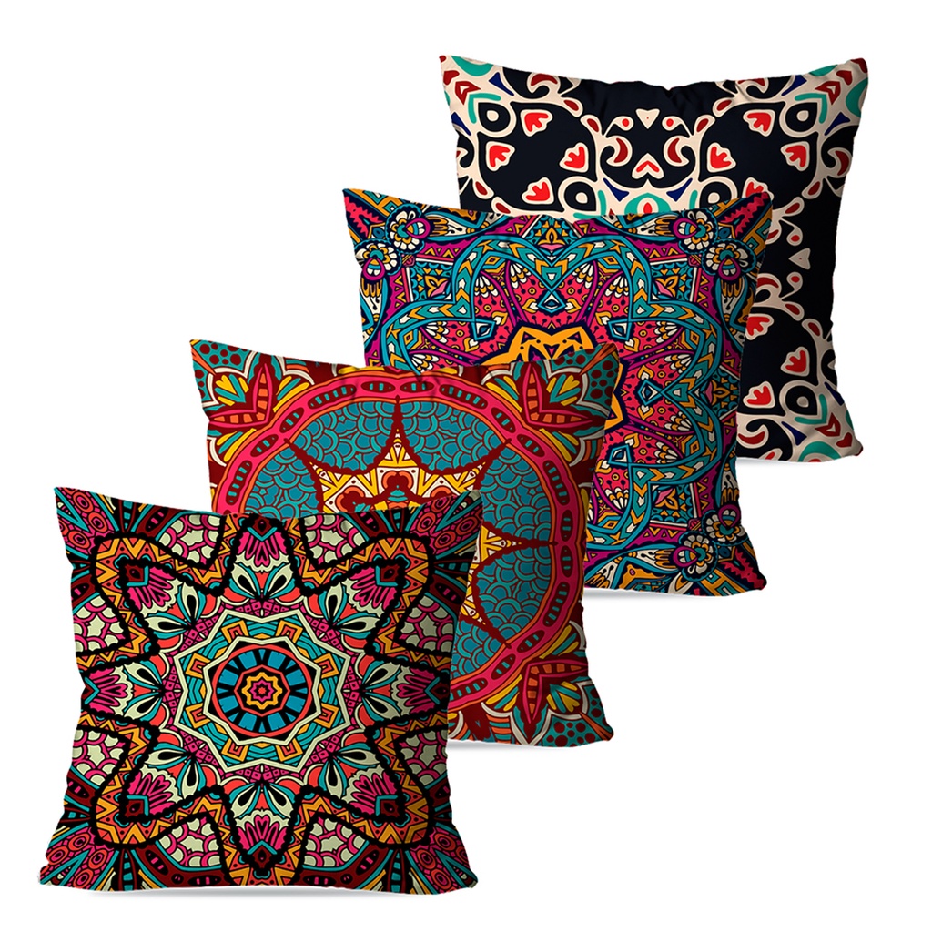 Kit 4 Capas de Almofadas para Sofá Mandalas Conex
