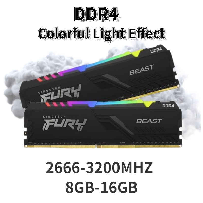 Kingston Fury DDR4 Desktop PC RAM Besta RGB Colori