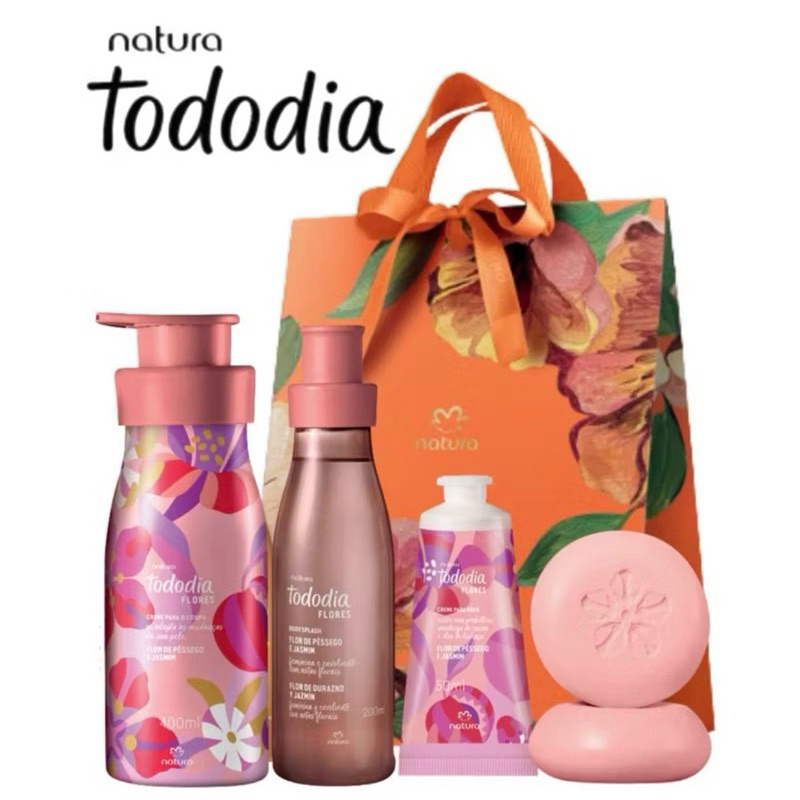 Kit Natura Tododia Flor de Pêssego e Jasmim 4 Pro