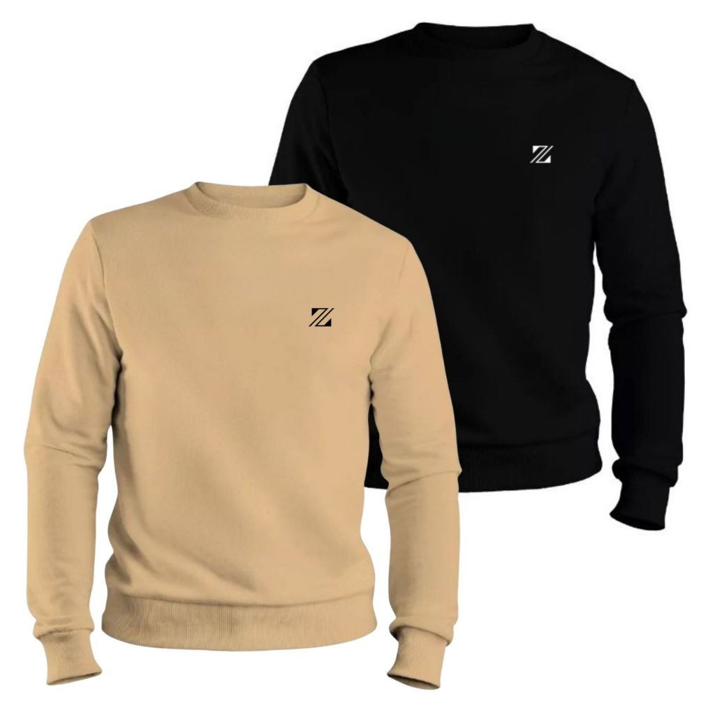 Kit 2 Blusa de Frio Moletom Gola Redonda Algodão 