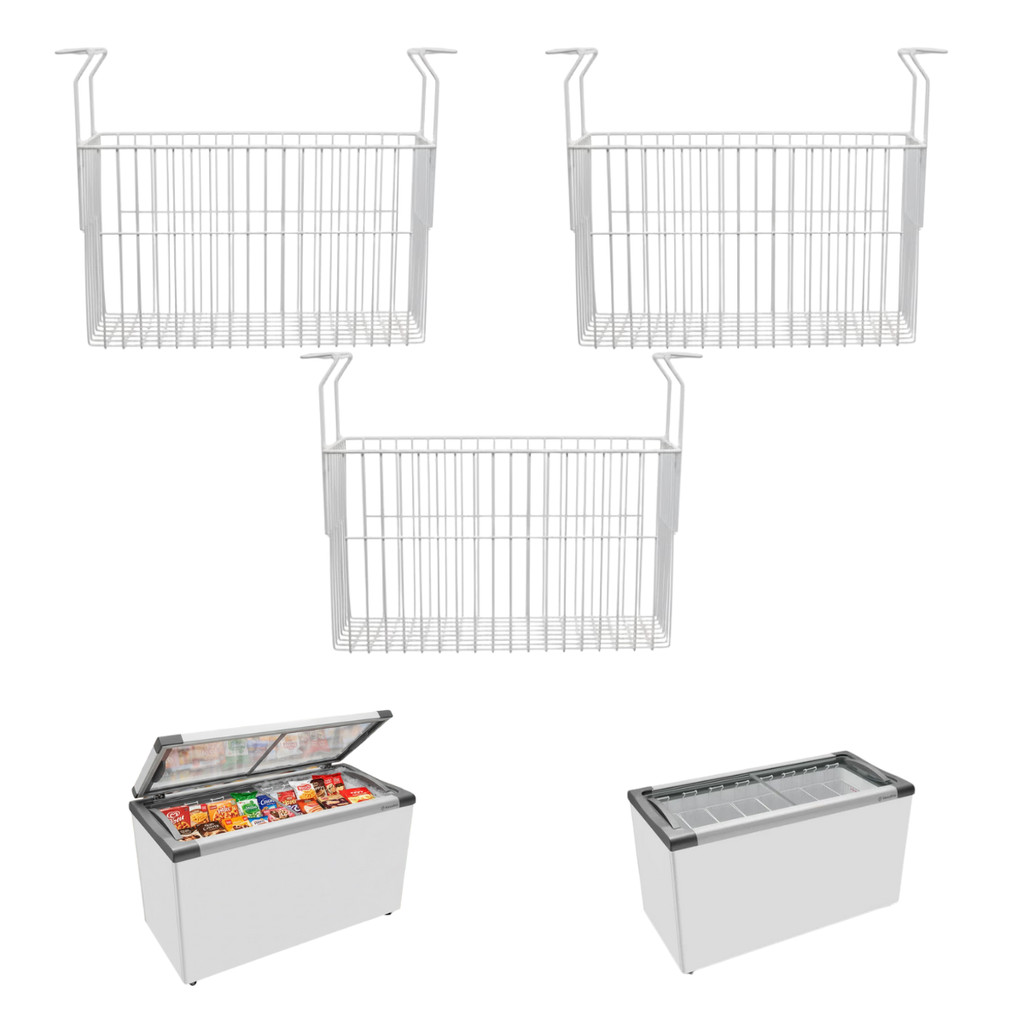 Kit 3 Cestos Para Freezer Multifuncional Aramado O