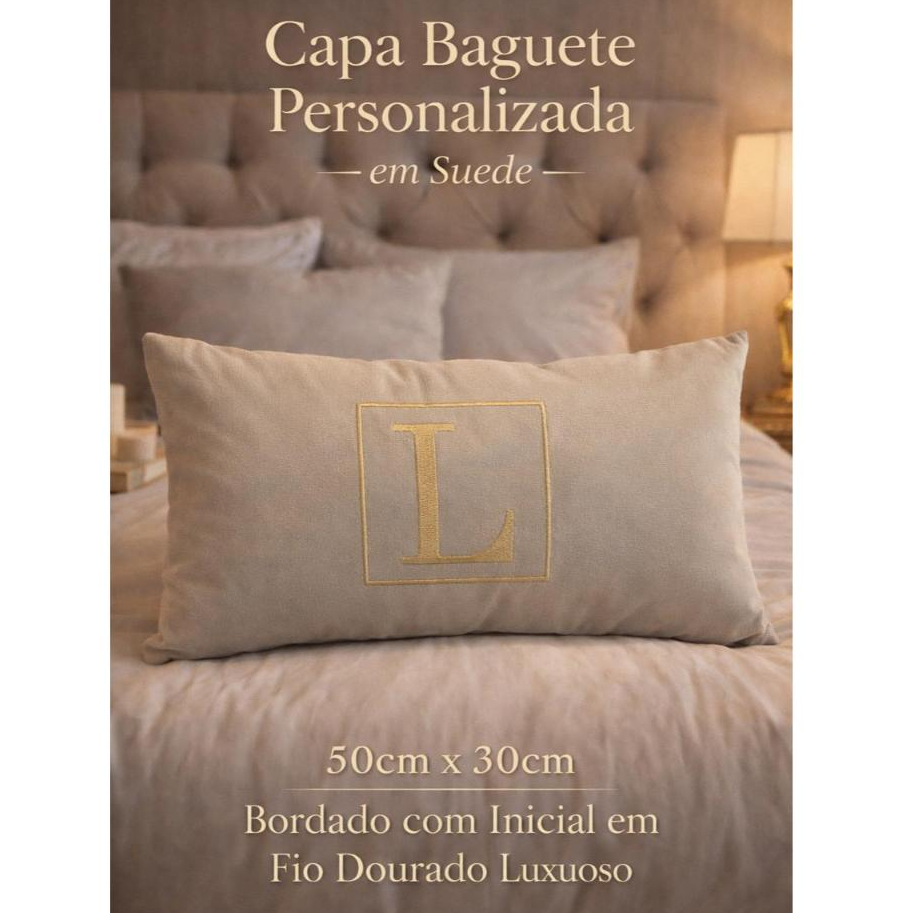 Almofada Baguete BORDADO Com Inicial Personalizada