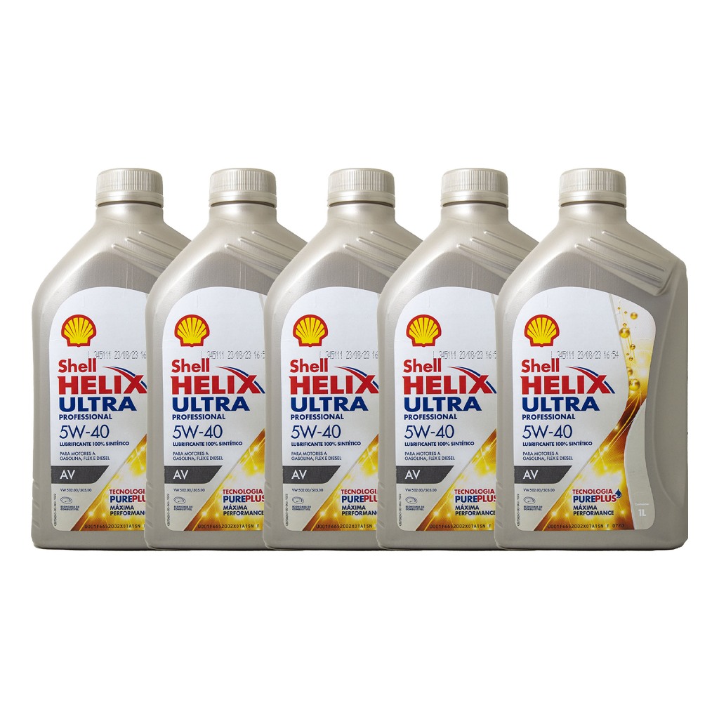 Kit 5 Shell 5w40 Ultra Professional Sintético VW5
