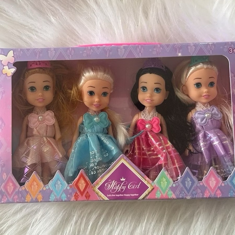 kit 4 Boneca Happy Girl Sortidas Bonequinhas Minia