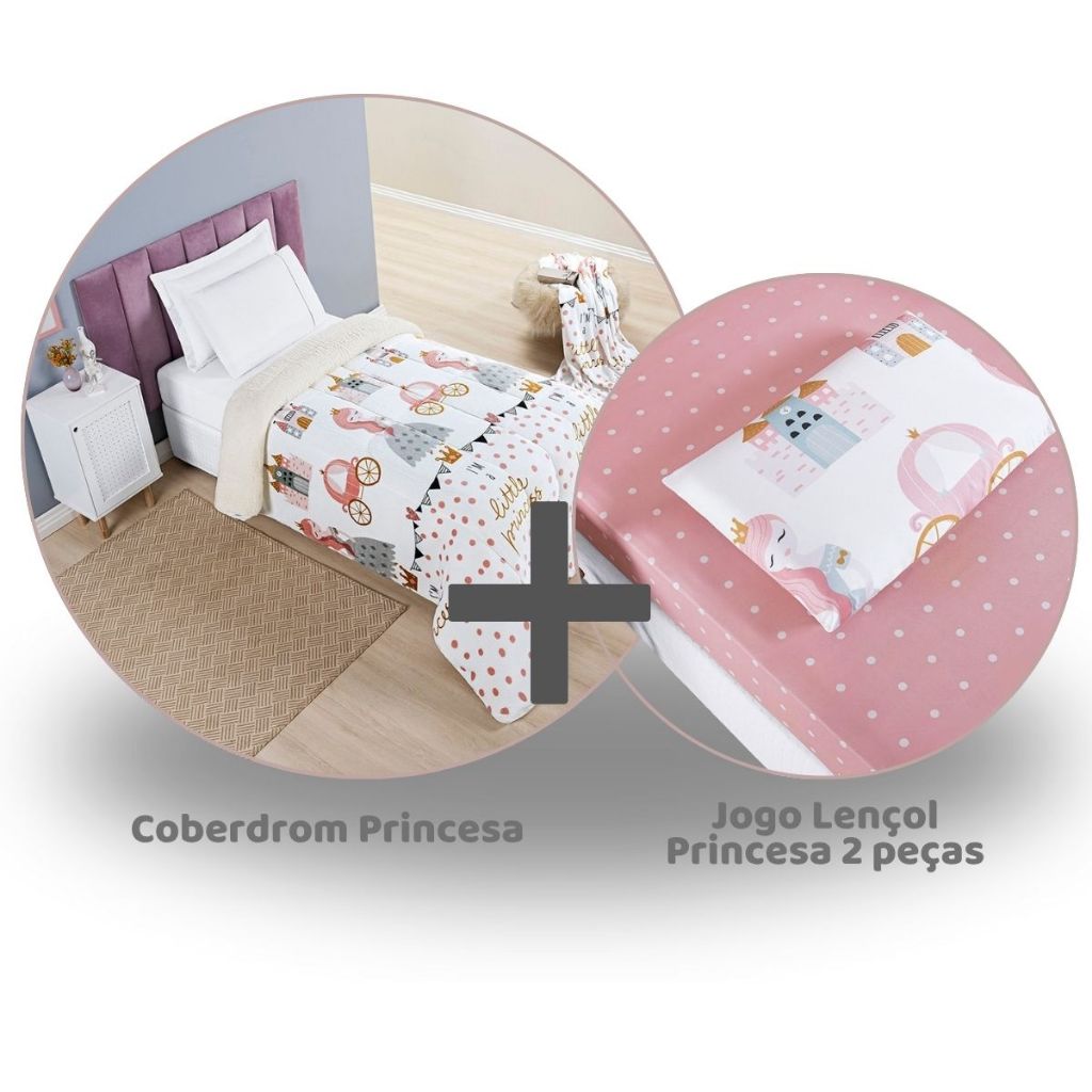 Kit Coberdrom Edredom Everest Infantil + Jogo de l