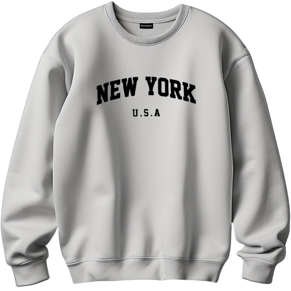 Moletom Blusa De Frio New York Gola Redonda Liso U