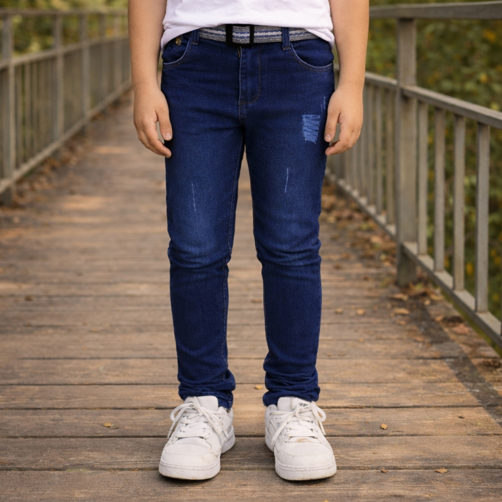 Calça Jeans sarja Masculina Infantil Meninos