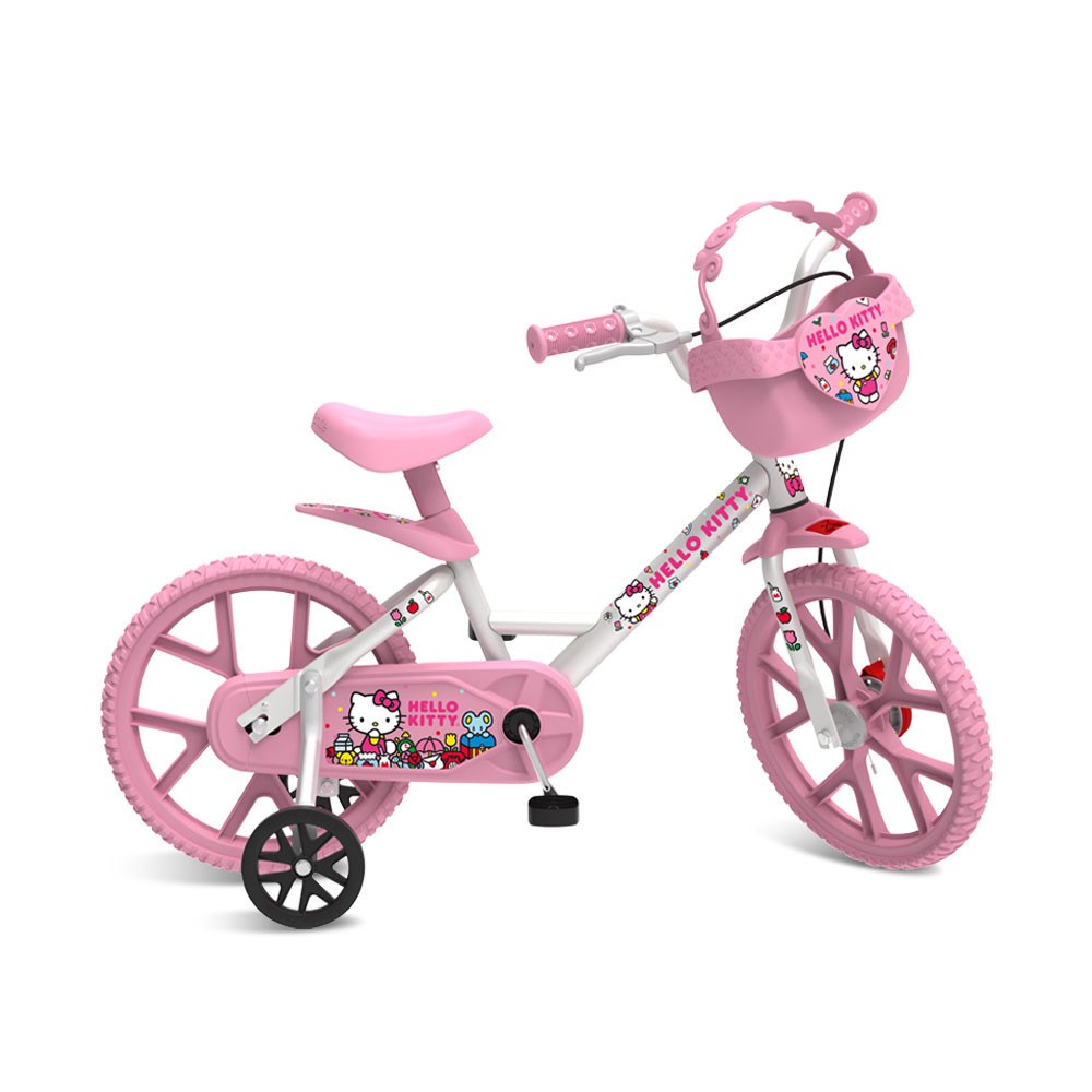 Bicicleta Aro 14 Hello Kitty Rosa Bandeirante