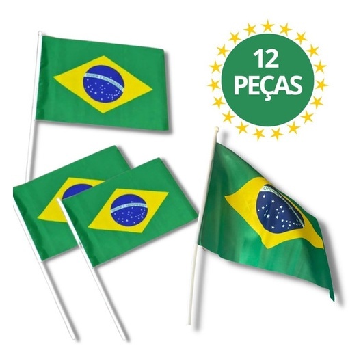 Bandeira Brasil Bandeiras de Mão 14cm X21cm- KIT1