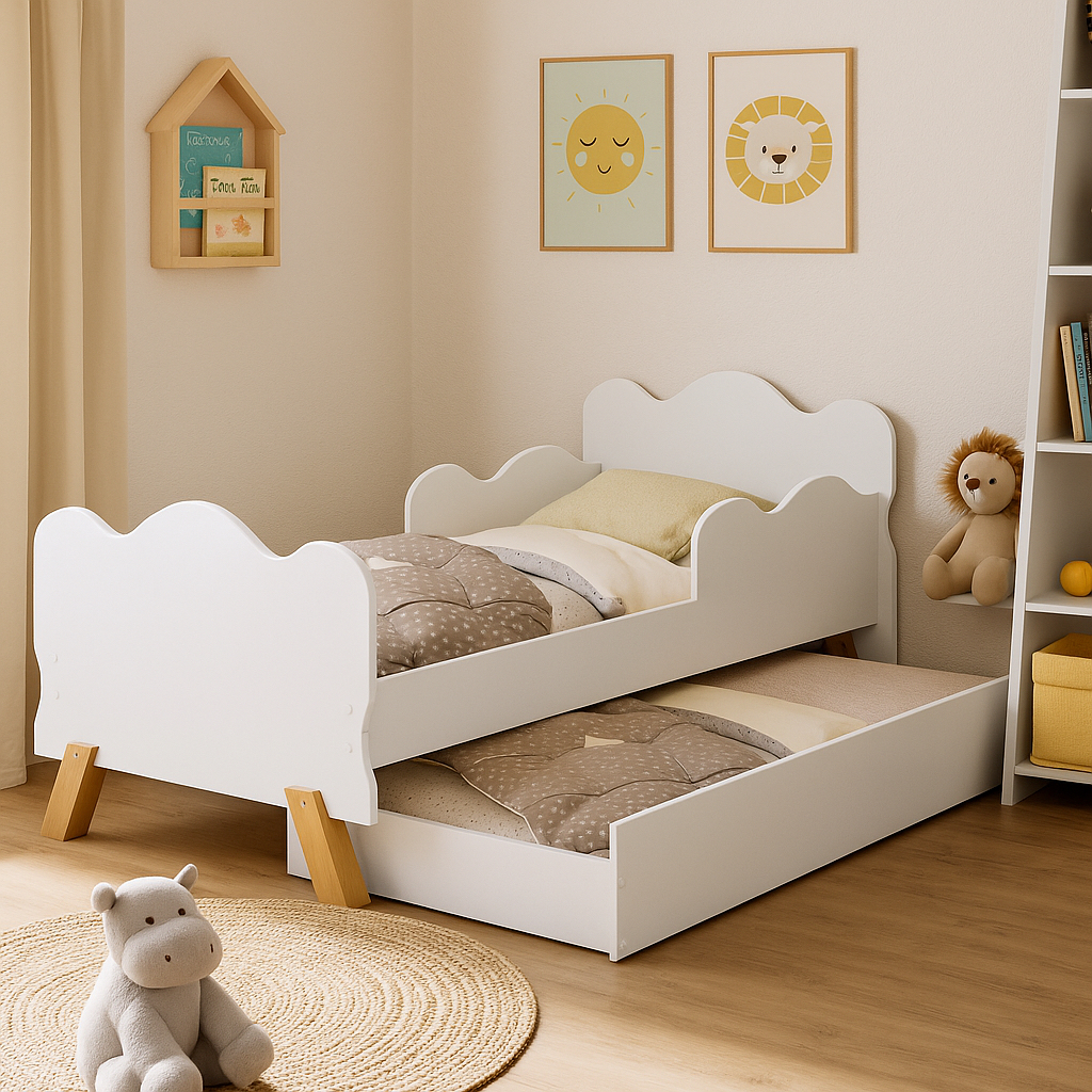 Cama Infantil Juvenil Angel Montessoriana Com Prot