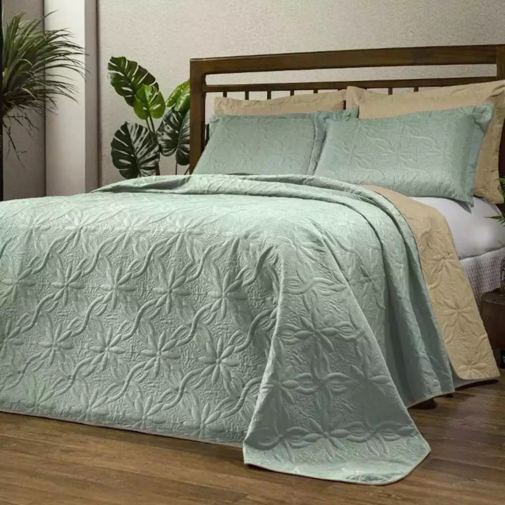 Cobre Leito colcha Queen Size/ Todo Matelado Toque