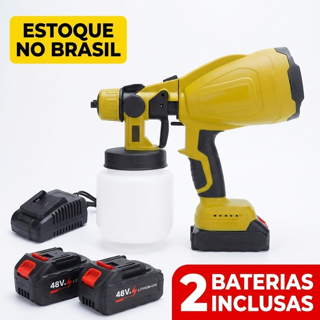 Pulverizador de Tinta Sem Fio 48V Portátil 2 Ba