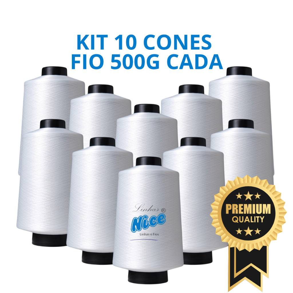 Kit 10 Fios Para Maquina Overloque 500G Cada ̵