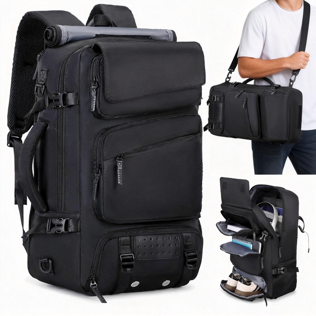 Mochila de viagem de grande capacidade, mochila de