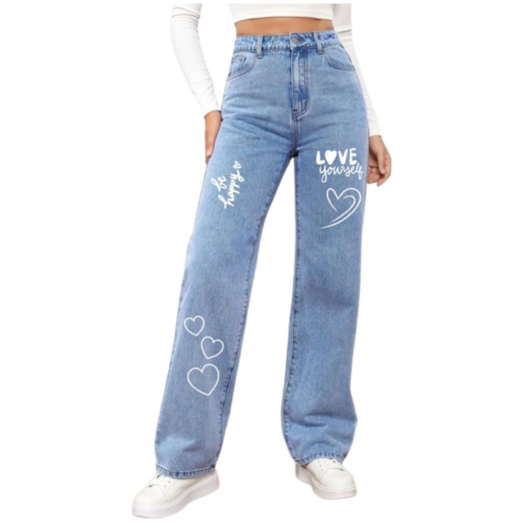 Calça jeans feminina wide leg infantil juvenil co