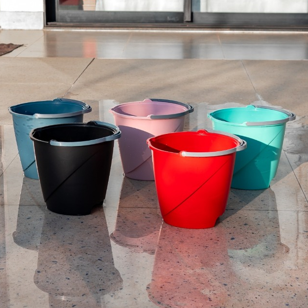 Kit de 3 Baldes Plásticos Multiuso Coloridos Alt