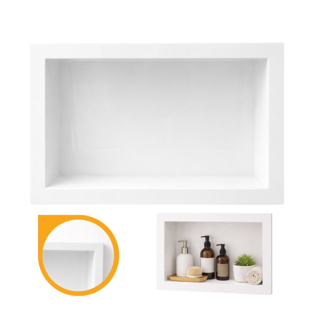 Nicho de Parede Sobrepor 28×40 Banheiro Acaba