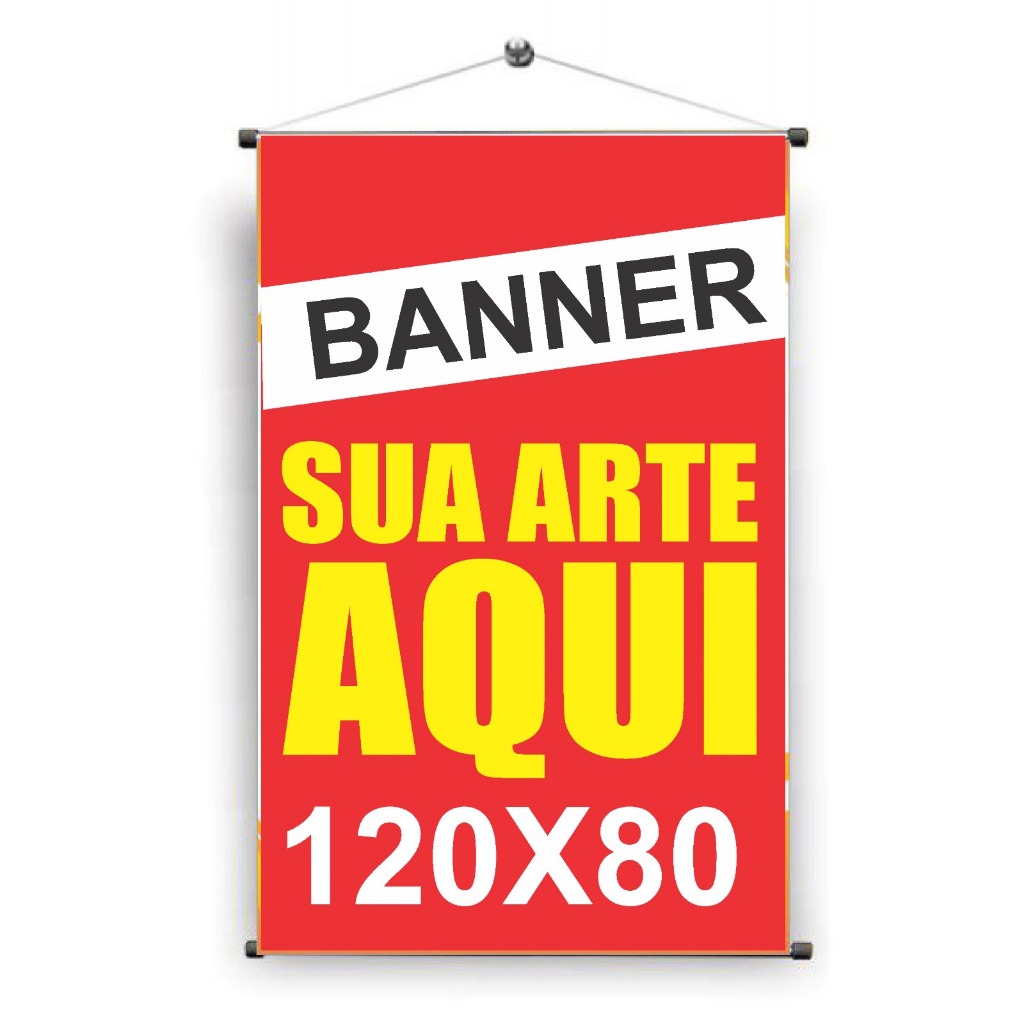 Banner 1.20x80cm Sua Arte Aqui – Impressão 