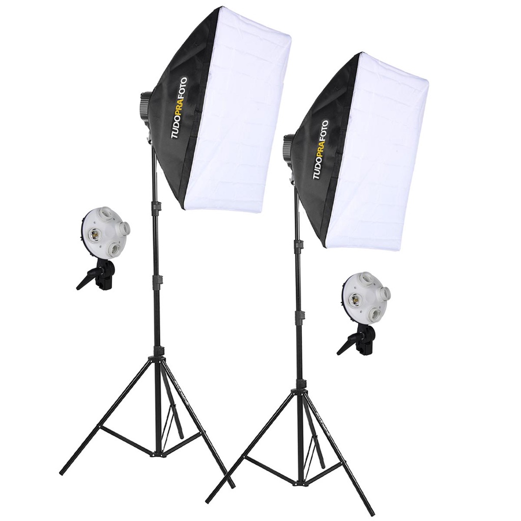 Kit 2 Softbox 50×70 com soquete para 4 Lâmpa