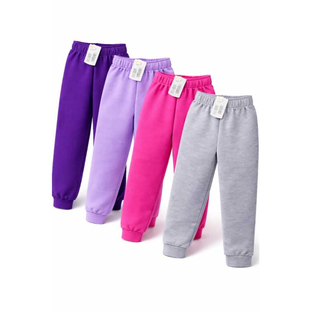 Kit 4 Calça Moletom Infantil Apeluciada Menina, c
