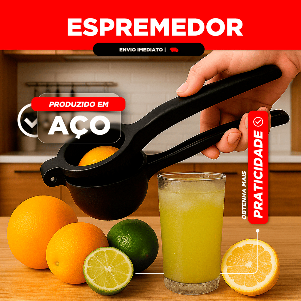 Espremedor Amassador De Limão Manual Inox Preto A