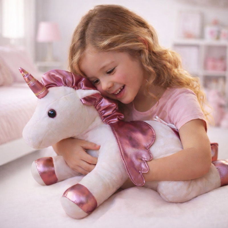Unicórnio de Pelúcia 45cm Macio Infantil Almofad