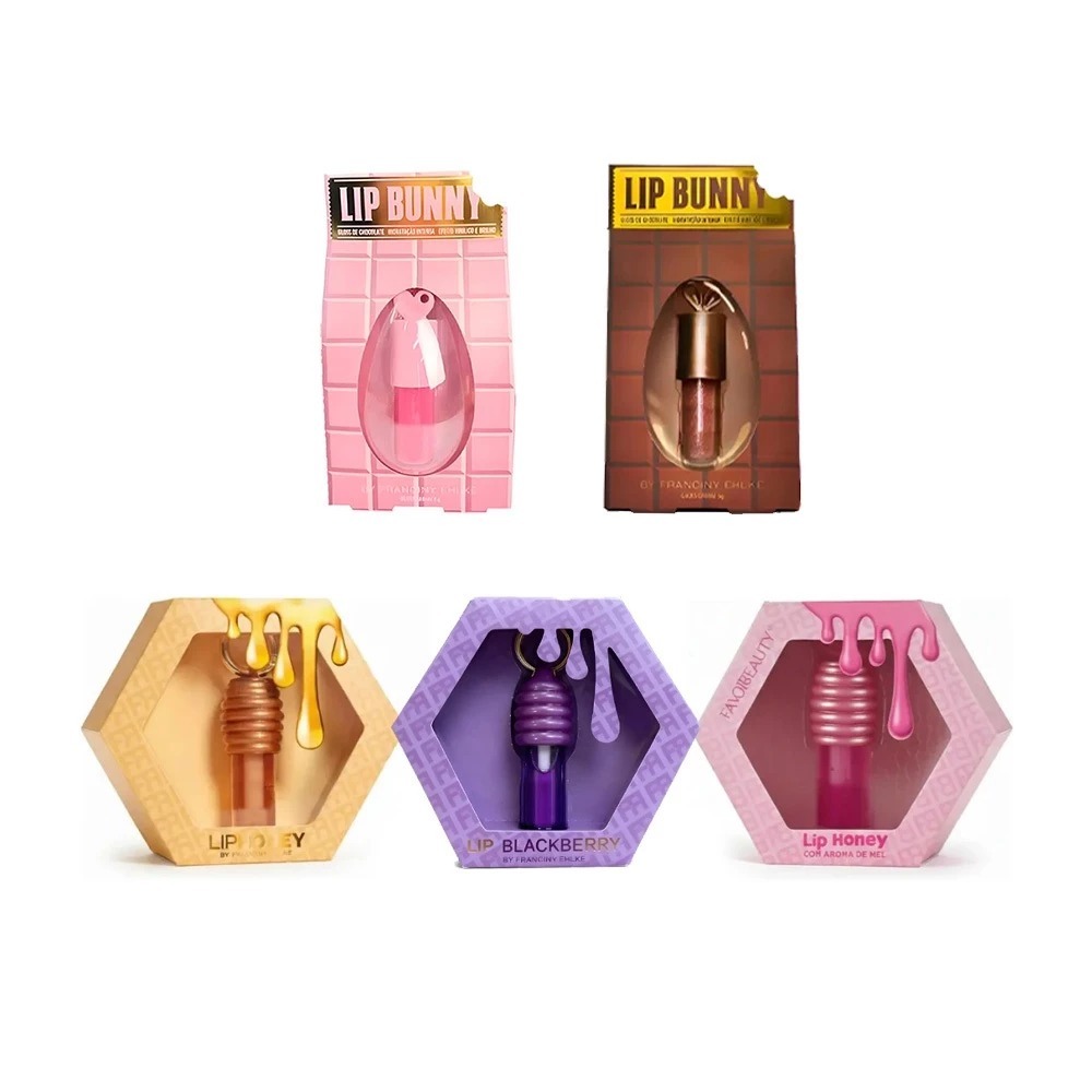 GLOSS LABIAL BRILHANTES CHOCOLATE E FRUTAS DIVERSO