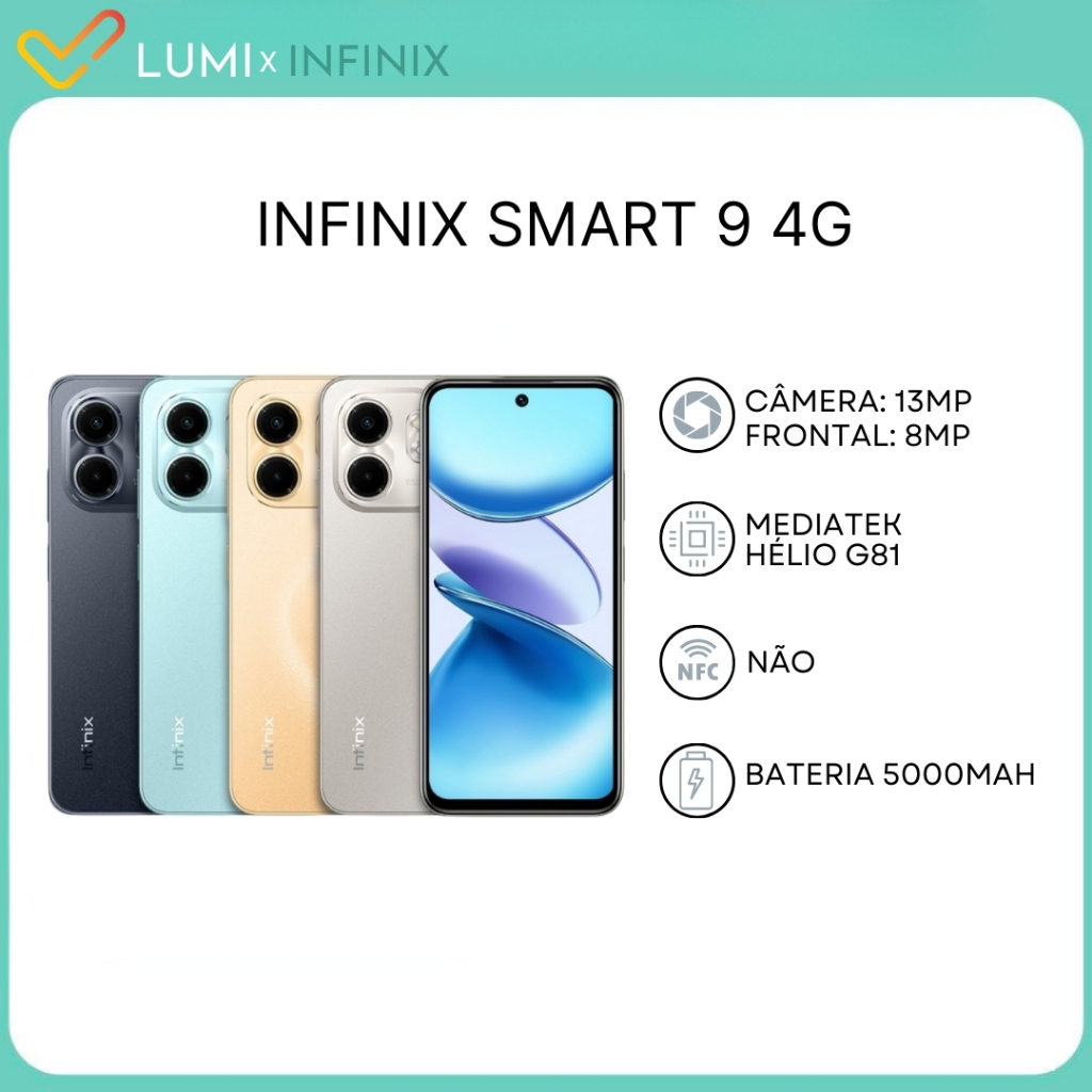 Infinix Smart 10 – Smart 9, 128GB 4GB RAM, P