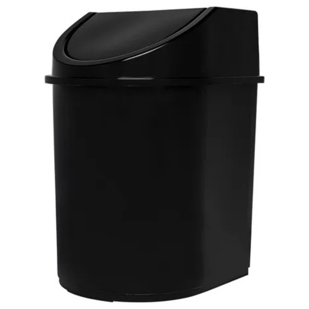 Lixeira Basculante 12 Litros Preta/Branca/Cinza Co