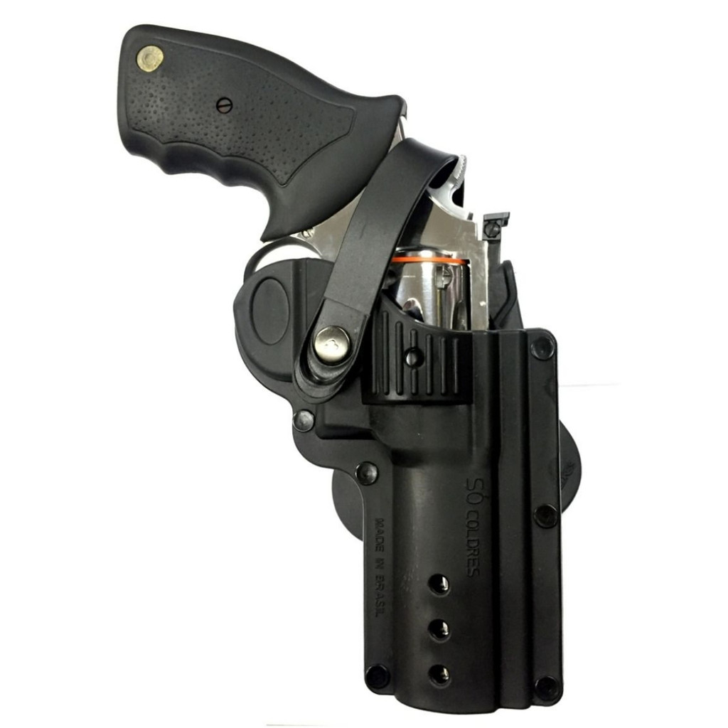 Coldre Revolver 6 Tiros Preto De Cintura Para vigi
