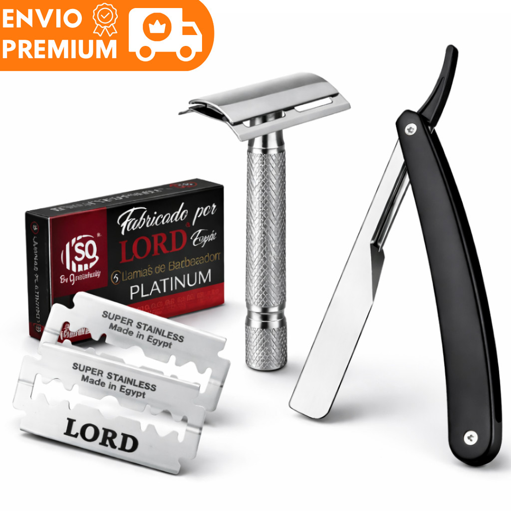Kit Retrô Navalha Profissional Barbeador Masculin