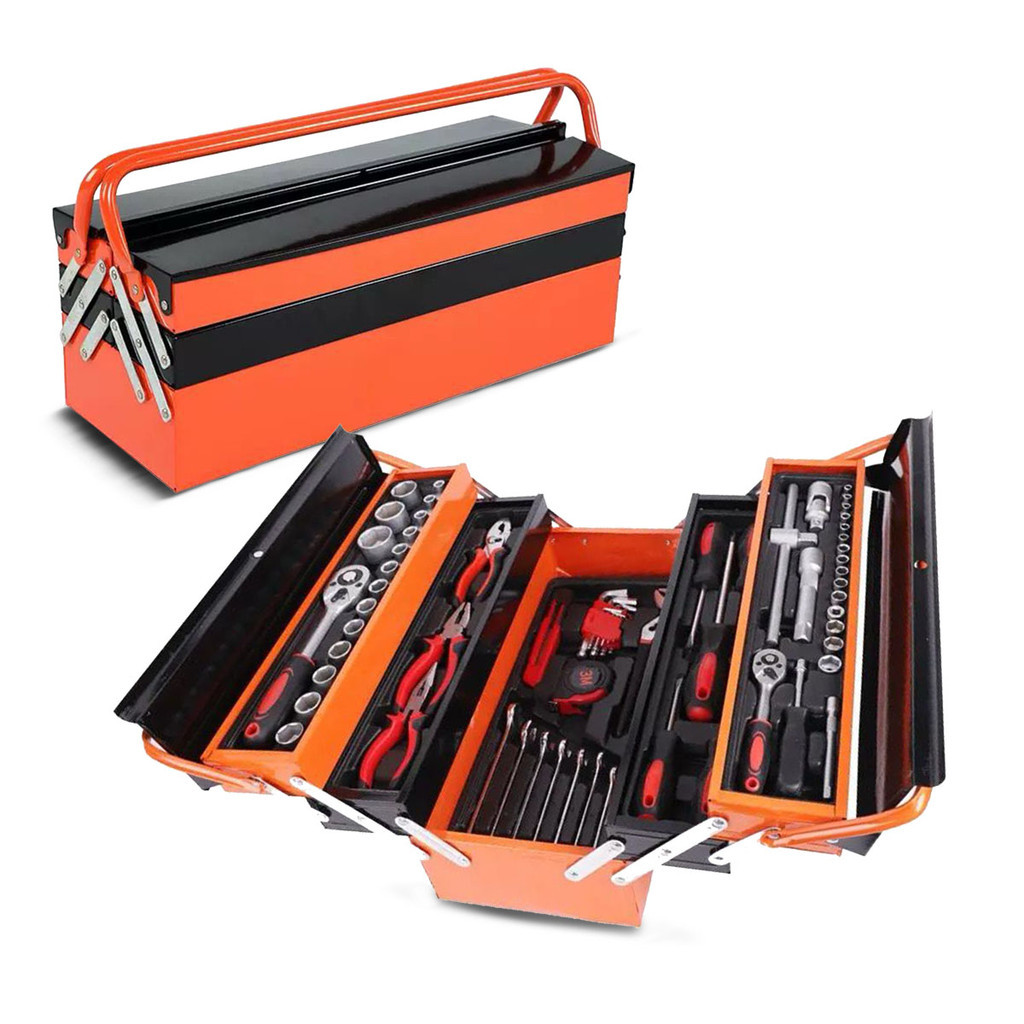 Caixa Sanfonada de Ferramentas Cromo Vanádio 168 