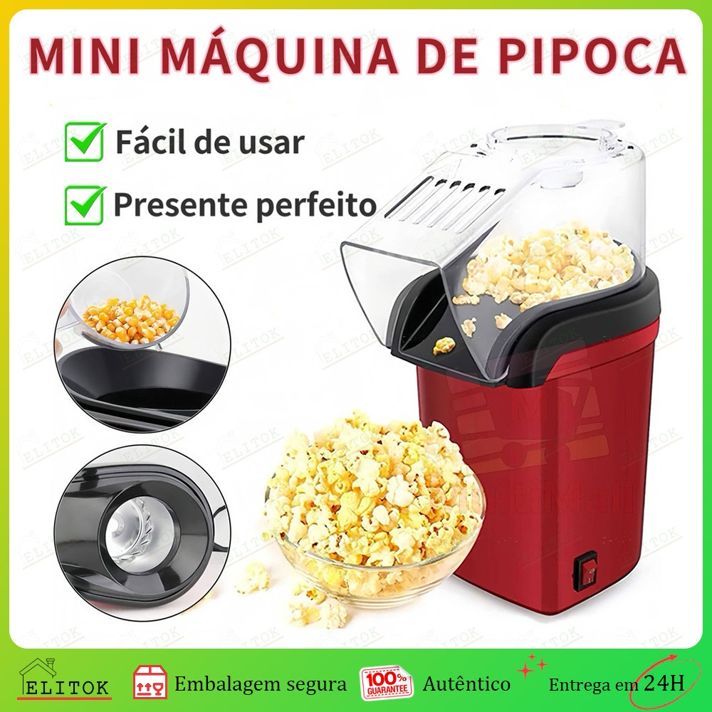 Pipoqueira Elétrica Máquina Fazer Pipoca Sem Ól