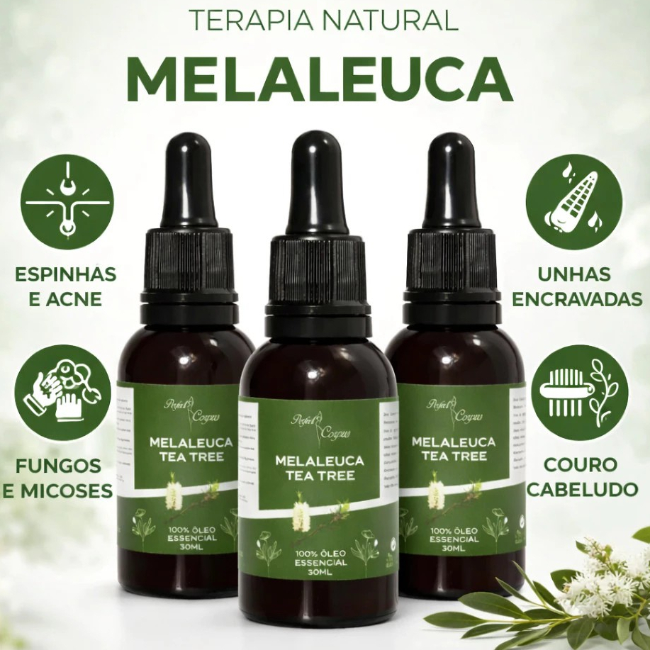 Óleo Essencial De Melaleuca Tea Tree 100% Puro 30