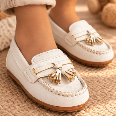 Mocassim Infantil Feminino Menina Branco Confortá