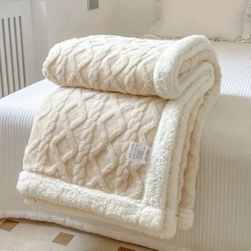 Manta Casal Canelada Com Sherpa Glamour 2,20 x 1,8