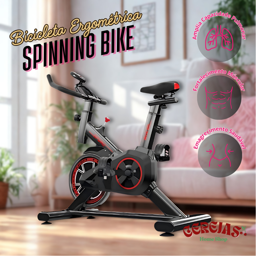 Bicicleta Spinning Profissional Ergométrica com R