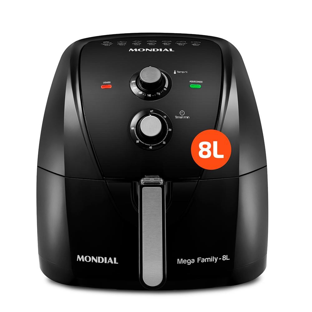 Fritadeira Sem Óleo Air Fryer 8L Mondial Preto &#