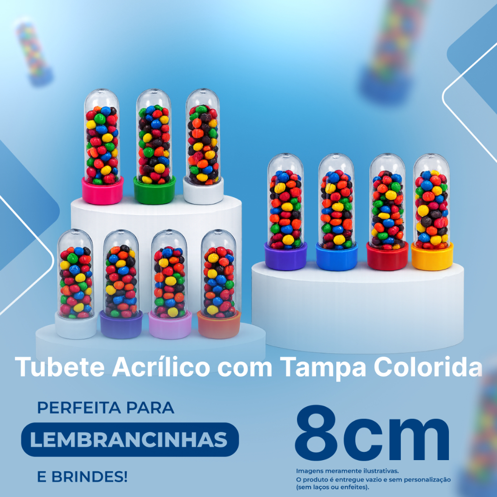 50 unidades Tubetes 8cm – Para Lembrancinhas