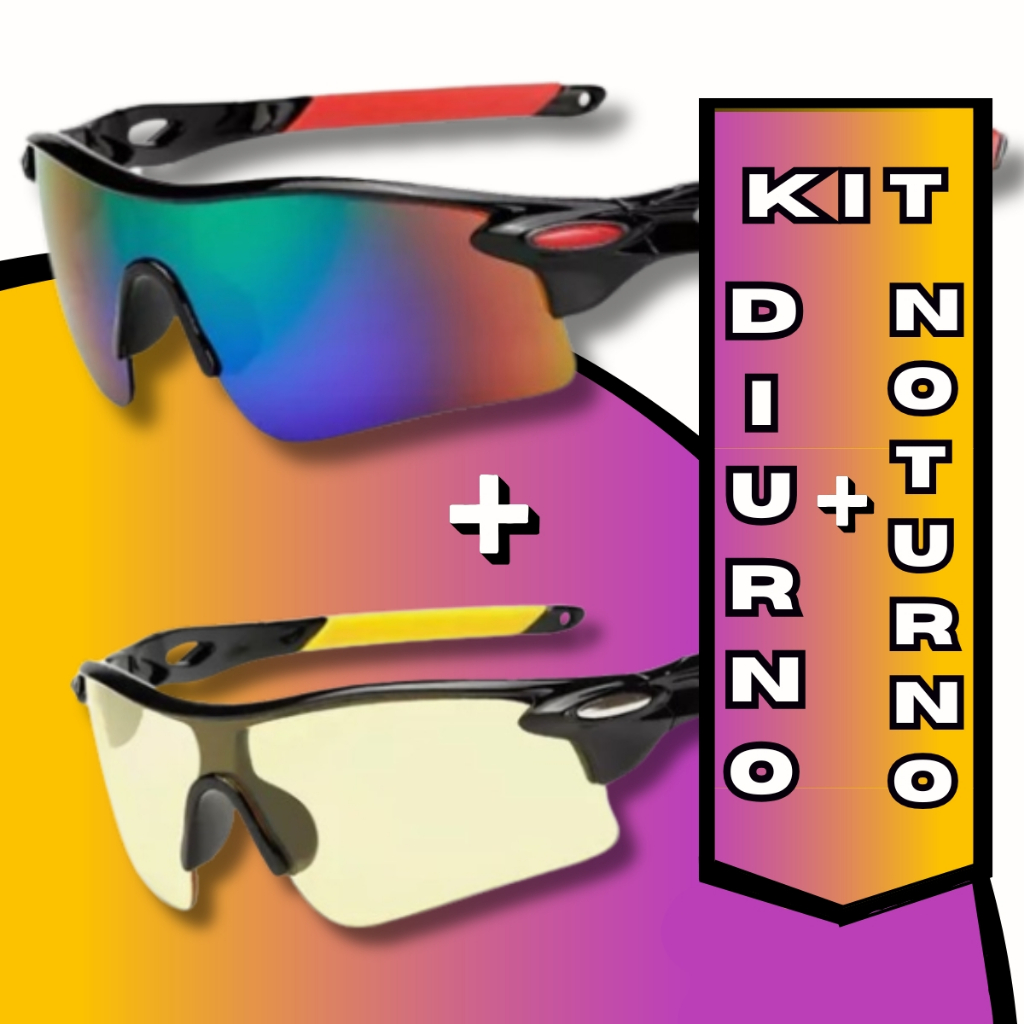 Kit 2 Óculos Diurno e Noturno Bike Ciclismo Pace 