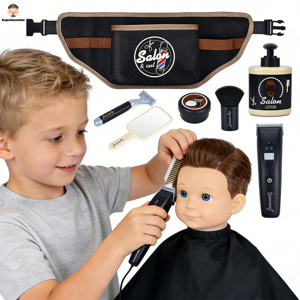 Kit De Brinquedo De Barbear Infantil Para Meninos 